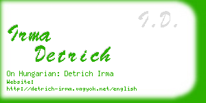 irma detrich business card